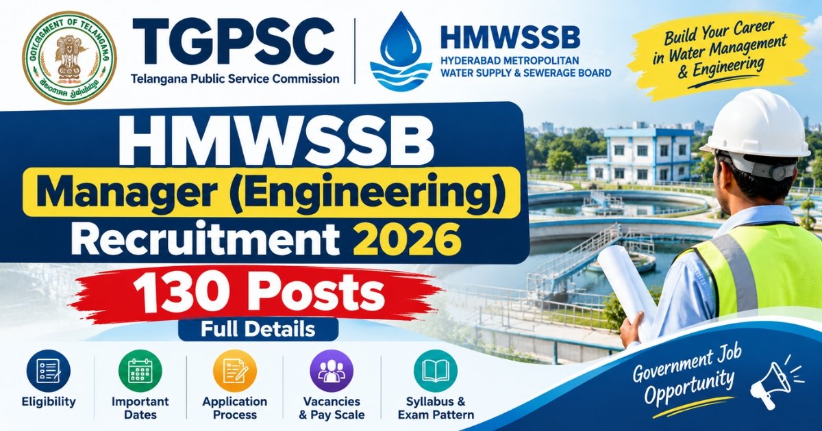 TGPSC HMWSSB Manager Recruitment 2026: 130 Posts Guide