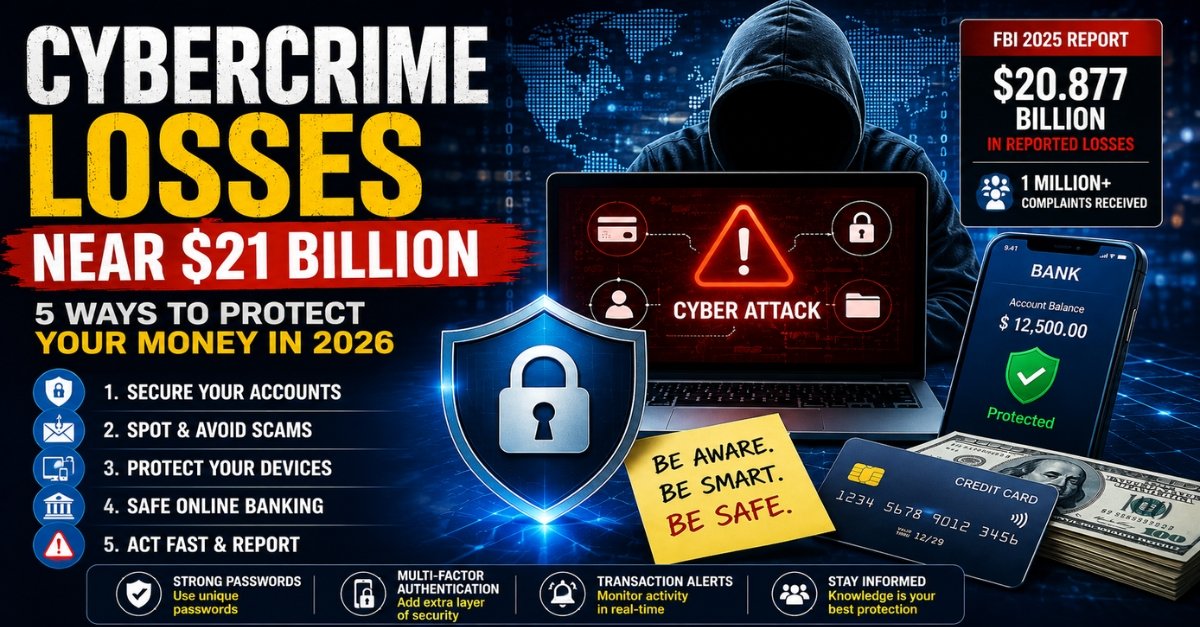 Cybercrime Losses: 5 Ways to Protect Money in 2026